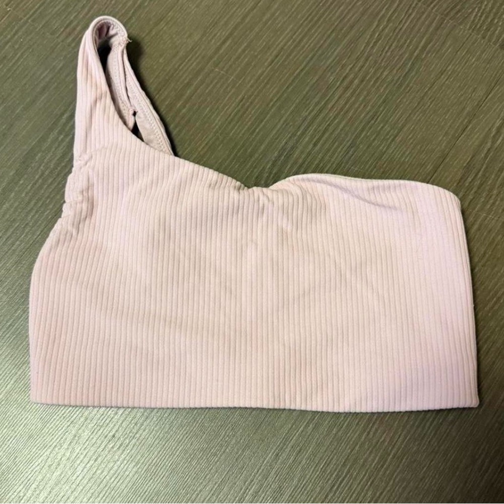 Lululemon One-Shoulder Ribbed Bandeau Top - Light Mauve